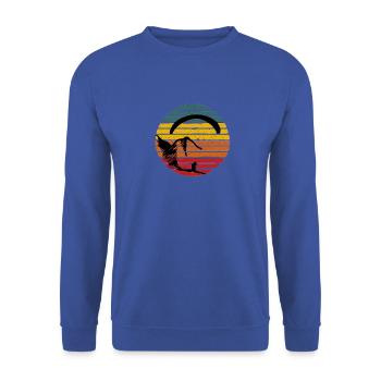 Gleitschirm Paragliding Berge Vintage - Unisex Pullover - Royalblau - Vorne - Alina (178cm) & Michal (187cm)
