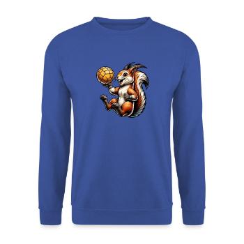 Handball, Sports, Écureuil, Noix, Amoureux Des Animaux - Sweat-shirt Unisexe - bleu royal - Devant - Alina (178cm) & Michal (187cm)