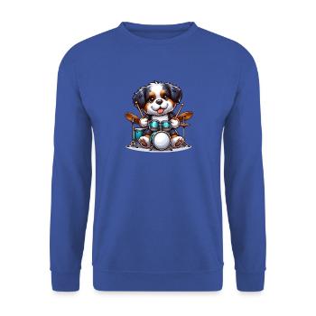 Bernese Mountain Dog Puppy Drummer Drummer Drummer - Unisex Sweatshirt - royal blue - Front - Alina (178cm) & Michal (187cm)
