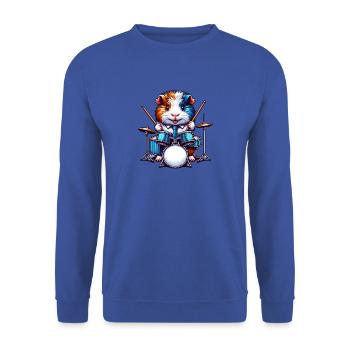 Cool guinea pig drummer - Unisex Sweatshirt - royal blue - Front - Alina (178cm) & Michal (187cm)
