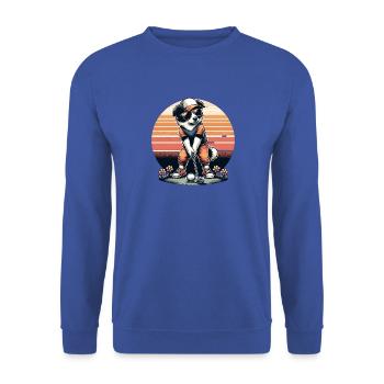 Design de golf Funny Border Collie pour les golfeurs - Sweat-shirt Unisexe - bleu royal - Devant - Alina (178cm) & Michal (187cm)