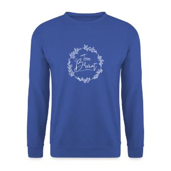 Team Braut - Unisex Pullover - Royalblau - Vorne - Alina (178cm) & Michal (187cm)
