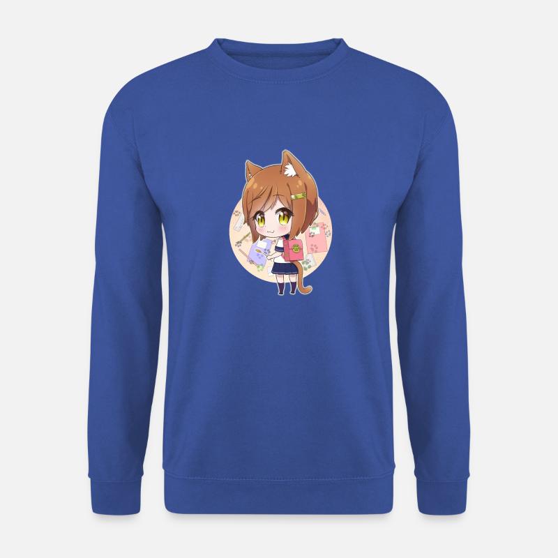 Schoolcat chan mit Schuhlranzen PNG - Unisex Pullover - Royalblau
