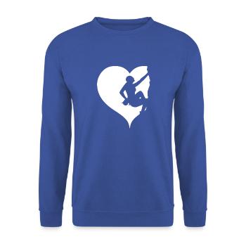 Klettern Bouldern Sportklettern Freiklettern Damen - Unisex Pullover - Royalblau - Vorne - Alina (178cm) & Michal (187cm)