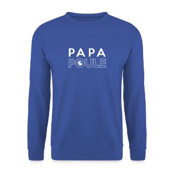 Papa Poule Blanc - Sweat-shirt Unisexe - bleu royal - Devant - Alina (178cm) & Michal (187cm)