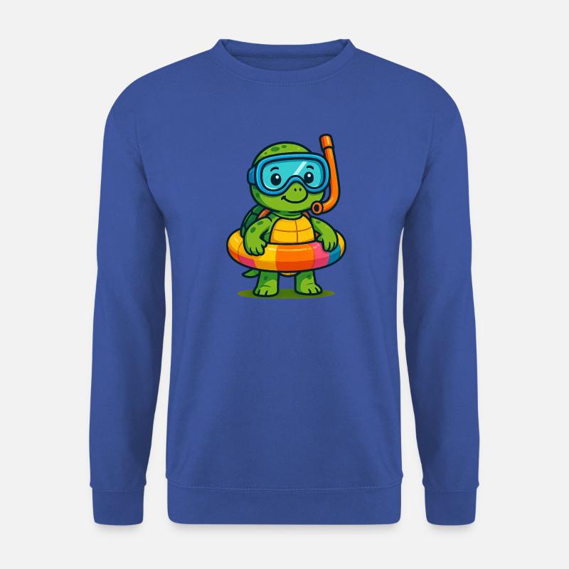 Verspielte Schildkröte in Schnorchelausrüstung - Unisex Pullover - Royalblau