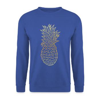 Gold Umriss Ananas Tropisches Design - Unisex Pullover - Royalblau - Vorne - Alina (178cm) & Michal (187cm)