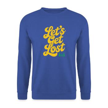 Abenteuer - Let's Get Lost - Unisex Pullover - Royalblau - Vorne - Alina (178cm) & Michal (187cm)