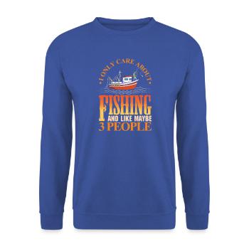 Angler Geschenk Lustig Angeln Fischer Fischen - Unisex Pullover - Royalblau - Vorne - Alina (178cm) & Michal (187cm)