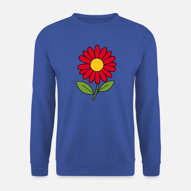 Blume rot rote Blume Blumen  - Unisex Pullover - Royalblau