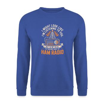 Amateurfunk-Tagträume - Unisex Pullover - Royalblau - Vorne - Alina (178cm) & Michal (187cm)