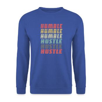 Bescheidener Hustle Unternehmer Geschäftsmann Businesswo - Unisex Pullover - Royalblau - Vorne - Alina (178cm) & Michal (187cm)