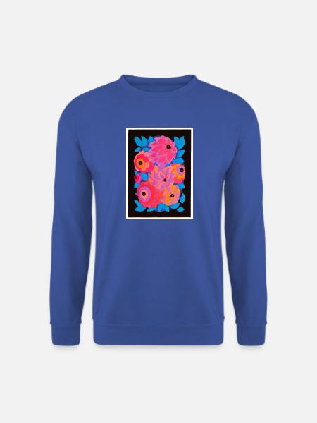 Rosa Art-Déco-Strauß - Unisex Pullover - Royalblau