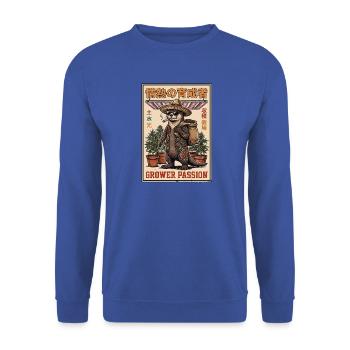 Cannabis Grower Shibuya Otter - Unisex Pullover - Royalblau - Vorne - Alina (178cm) & Michal (187cm)