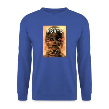 Porto Techno Festival  – Glitchkunst - Unisex Pullover - Royalblau - Vorne - Alina (178cm) & Michal (187cm)