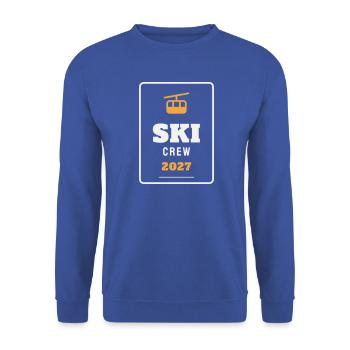 Ski Crew 2027 Gondel Badge Skiurlaub Wintersport - Unisex Pullover - Royalblau - Vorne - Alina (178cm) & Michal (187cm)