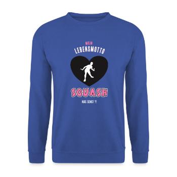 Squash Squasher Spielerin Squashspielerin Spieler - Unisex Pullover - Royalblau - Vorne - Alina (178cm) & Michal (187cm)