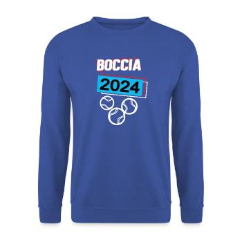 Boccia 2024 Turnier Boule Bocciaspieler Spiel - Unisex Pullover - Royalblau - Vorne - Alina (178cm) & Michal (187cm)