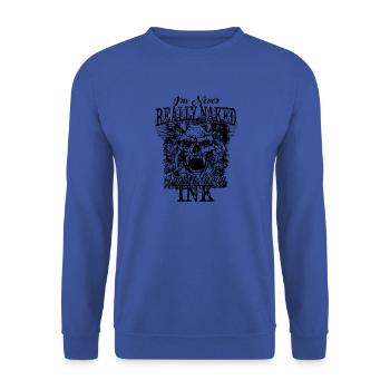 ✒ Skull Tattoos > I'm Wearing Ink - Unisex Pullover - Royalblau - Vorne - Alina (178cm) & Michal (187cm)