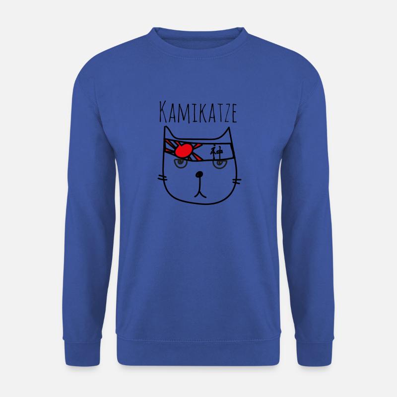 Comic Samurai Kamikaze Katze - Unisex Pullover - Royalblau
