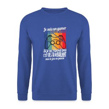 je suis un gamer humour geek maillot garçon - Sweat-shirt Unisexe - bleu royal - Devant - Alina (178cm) & Michal (187cm)