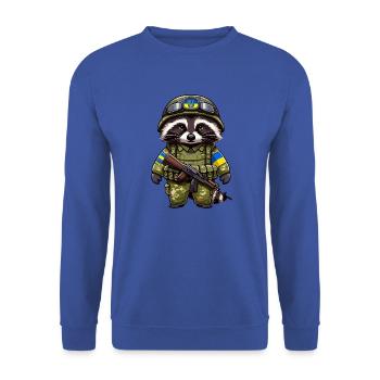 Raton laveur mignon en uniforme - Sweat-shirt Unisexe - bleu royal - Devant - Alina (178cm) & Michal (187cm)