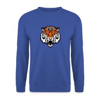 tigre tete animal 504 o - Sweat-shirt Unisexe - bleu royal - Devant - Alina (178cm) & Michal (187cm)