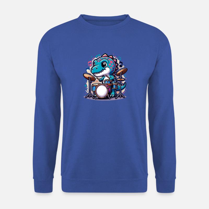 Cool T-Rex Dinosaur Drummer - Unisex Sweatshirt - royal blue