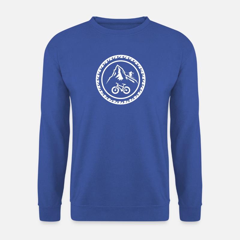 Mountainbike und Ski am Matterhorn - Unisex Pullover - Royalblau