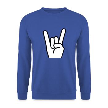 Rock hand - Unisex Sweatshirt - royal blue - Front - Alina (178cm) & Michal (187cm)