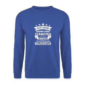 waldviertler - Unisex Pullover - Royalblau - Vorne - Alina (178cm) & Michal (187cm)