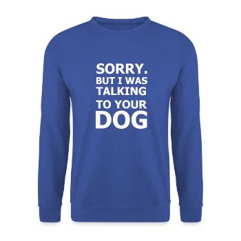 Hund Dog - Unisex Sweatshirt - royal blue - Front - Alina (178cm) & Michal (187cm)