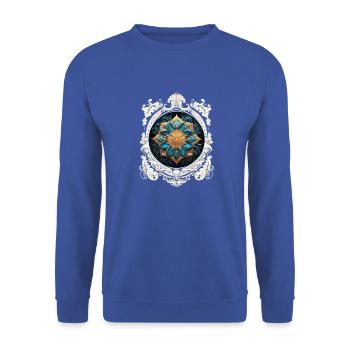 MANDALA VINTAGE COSMIC - Sweat-shirt Unisexe - bleu royal - Devant - Alina (178cm) & Michal (187cm)