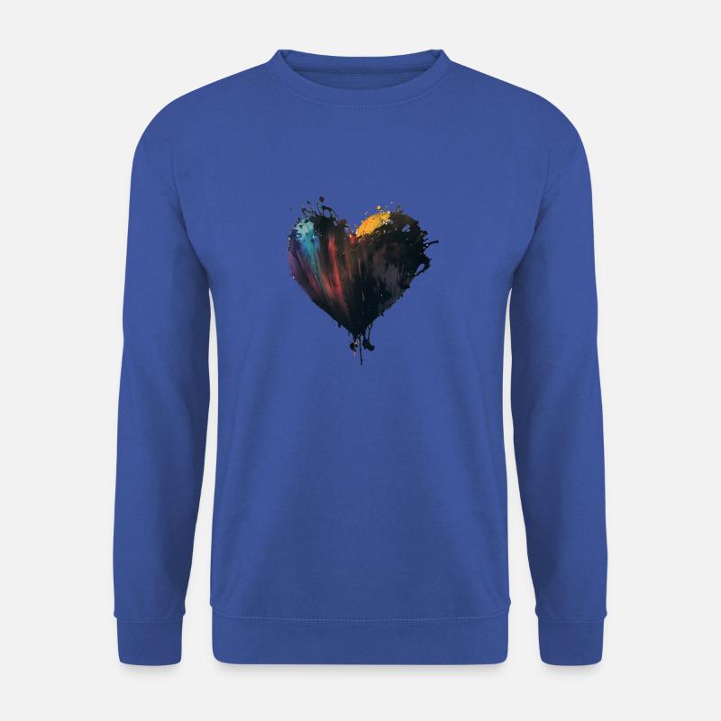 Herz Farbtropfen Bunt - Unisex Pullover - Royalblau