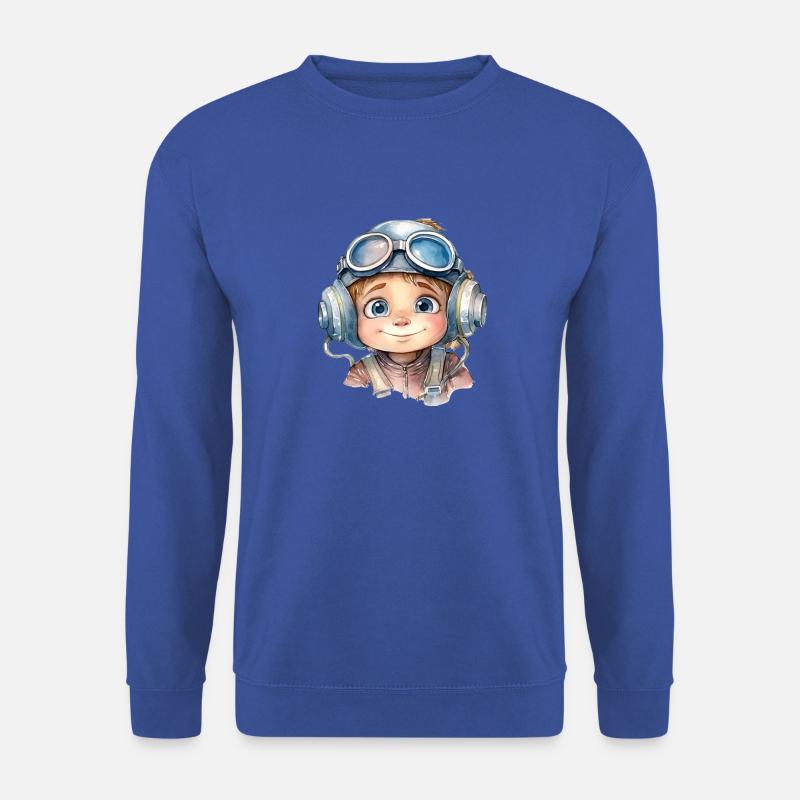 Pilot Wasserfarben Zeichnung - Unisex Pullover - Royalblau