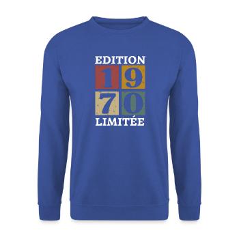 Limited edition 1970 born in 1970 - Unisex Sweatshirt - royal blue - Front - Alina (178cm) & Michal (187cm)