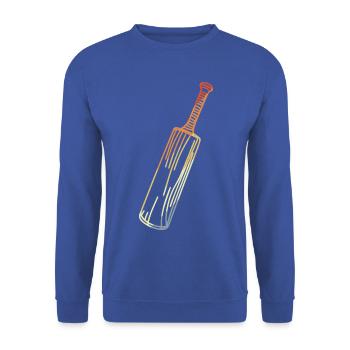 Vintage Kricketschläger Skizze - Unisex Pullover - Royalblau - Vorne - Alina (178cm) & Michal (187cm)