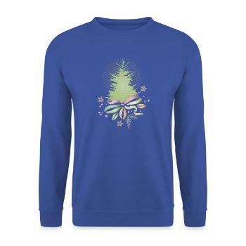 Sapin de Noël délicat avec ruban coloré - Sweat-shirt Unisexe - bleu royal - Devant - Alina (178cm) & Michal (187cm)
