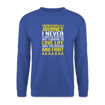 Endo Endometriose - Unisex Pullover - Royalblau - Vorne - Alina (178cm) & Michal (187cm)