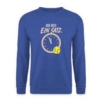  Nur noch ein Satz Retro Tennis Spruch Vintage - Unisex Pullover - Royalblau - Vorne - Alina (178cm) & Michal (187cm)