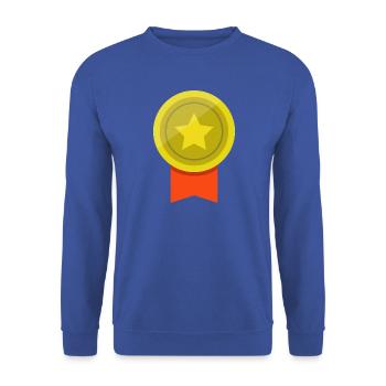 Medaille - Unisex Pullover - Royalblau - Vorne - Alina (178cm) & Michal (187cm)