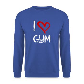 J'adore salle de gym - Sweat-shirt Unisexe - bleu royal - Devant - Alina (178cm) & Michal (187cm)