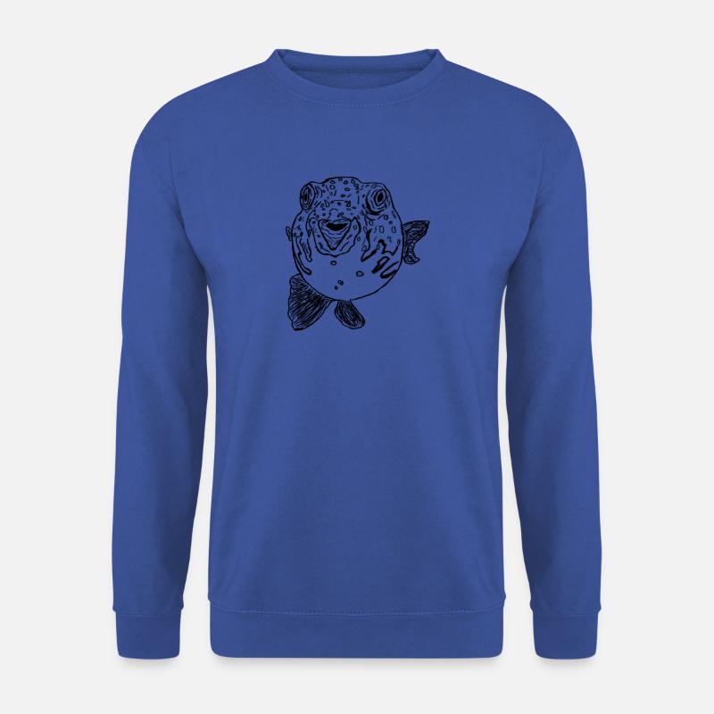 Kugelfisch schwarz - Unisex Pullover - Royalblau