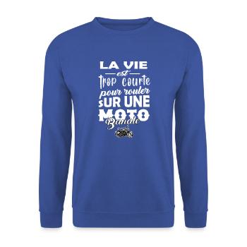 Homme Moto Motard Maillot motarde manche courte - Sweat-shirt Unisexe - bleu royal - Devant - Alina (178cm) & Michal (187cm)