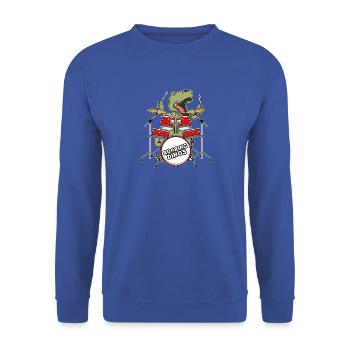 T Rex Schlagzeug Tyrannosaurus rex musik rock roll - Unisex Pullover - Royalblau - Vorne - Alina (178cm) & Michal (187cm)