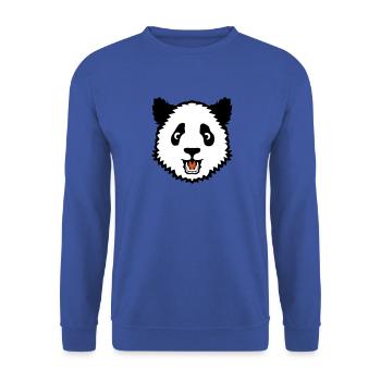 panda head animal teddy bear 130 2 - Unisex Sweatshirt - royal blue - Front - Alina (178cm) & Michal (187cm)