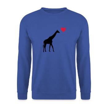 girafe love - Sweat-shirt Unisexe - bleu royal - Devant - Alina (178cm) & Michal (187cm)