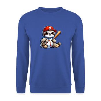 Motif mignon de joueur de baseball paresseux - Sweat-shirt Unisexe - bleu royal - Devant - Alina (178cm) & Michal (187cm)