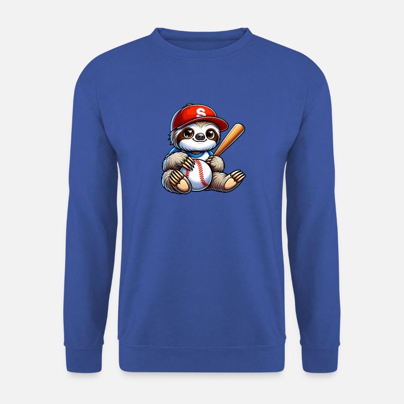 Cute Sloth Baseball Player Motif - Unisex Sweatshirt - royal blue