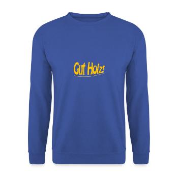 Gut Holz - Unisex Pullover - Royalblau - Vorne - Alina (178cm) & Michal (187cm)